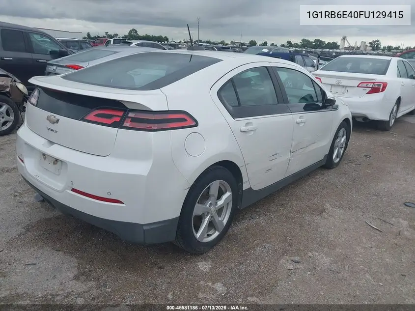 2015 Chevrolet Volt VIN: 1G1RB6E40FU129415 Lot: 45581186