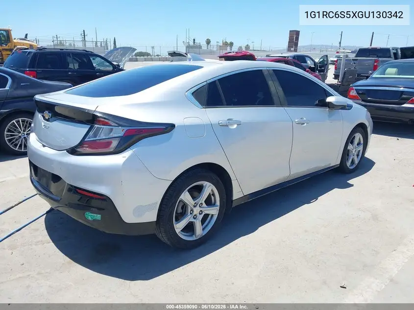 2016 Chevrolet Volt Lt VIN: 1G1RC6S5XGU130342 Lot: 45359090