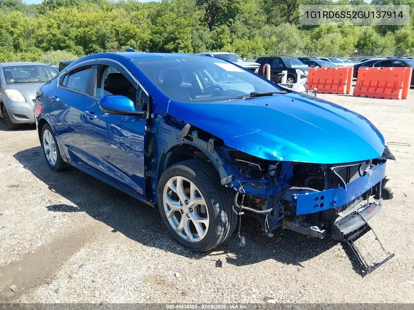 2016 Chevrolet Volt Premier VIN: 1G1RD6S52GU137914 Lot: 45539385