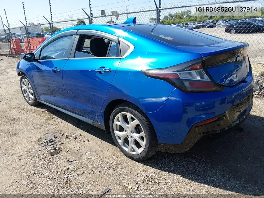 2016 Chevrolet Volt Premier VIN: 1G1RD6S52GU137914 Lot: 45539385