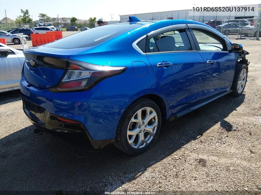 2016 Chevrolet Volt Premier VIN: 1G1RD6S52GU137914 Lot: 45539385