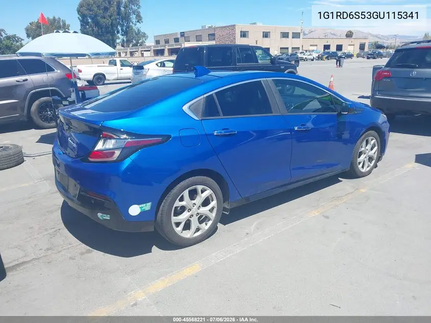 2016 Chevrolet Volt Premier VIN: 1G1RD6S53GU115341 Lot: 45568221