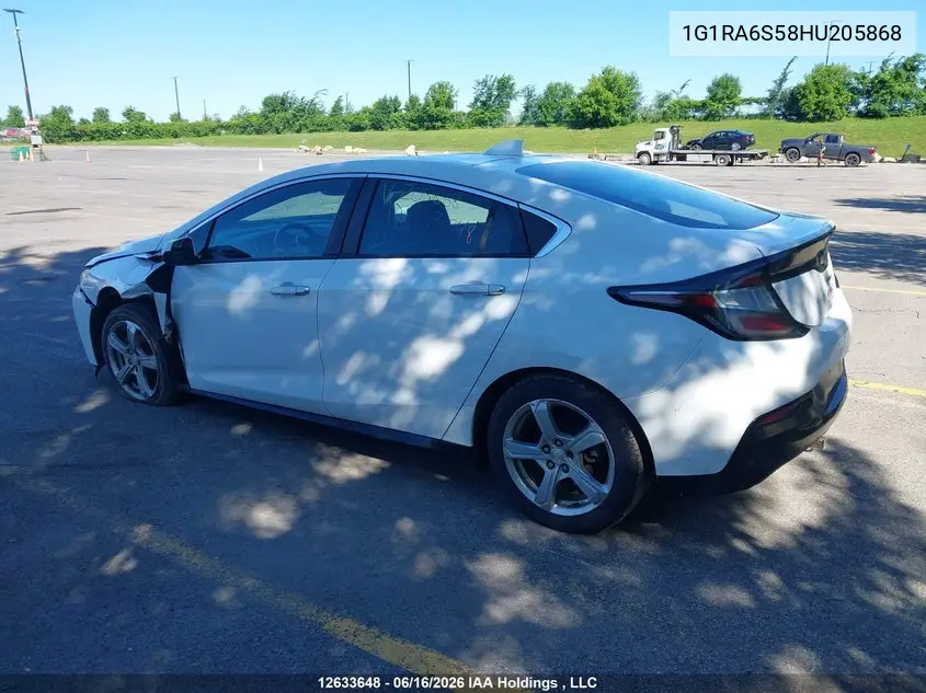 2017 Chevrolet Volt Lt VIN: 1G1RA6S58HU205868 Lot: 12633648X