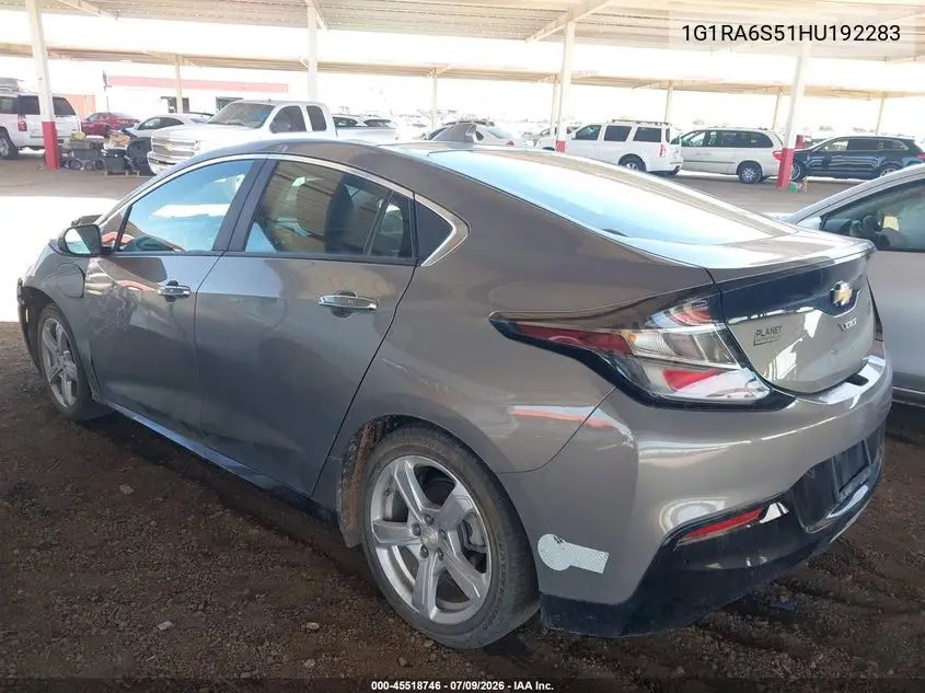 2017 Chevrolet Volt Lt VIN: 1G1RA6S51HU192283 Lot: 45518746