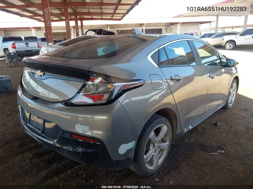 2017 Chevrolet Volt Lt VIN: 1G1RA6S51HU192283 Lot: 45518746