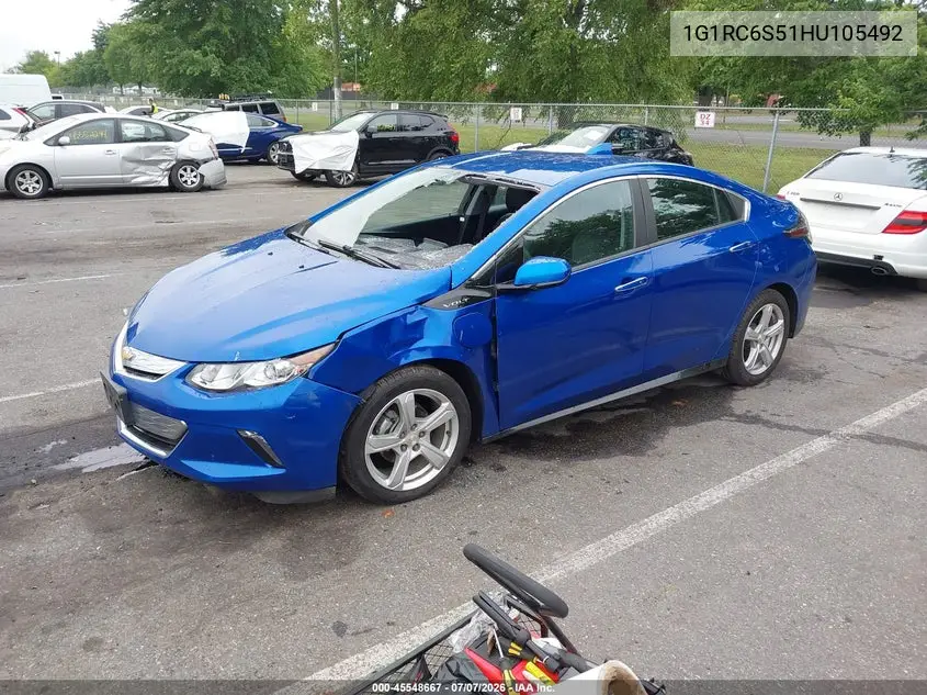 2017 Chevrolet Volt Lt VIN: 1G1RC6S51HU105492 Lot: 45548667