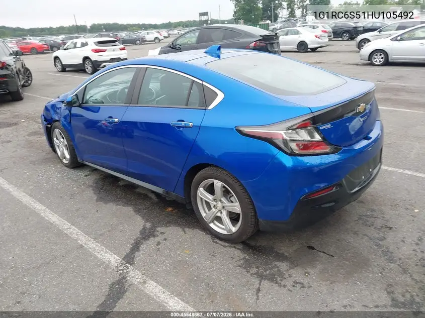 2017 Chevrolet Volt Lt VIN: 1G1RC6S51HU105492 Lot: 45548667