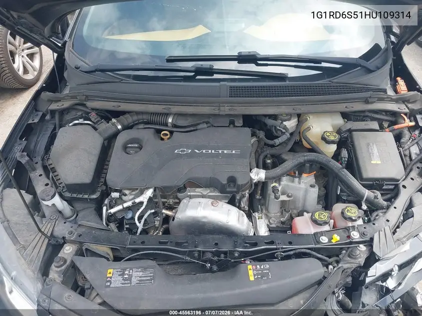 2017 Chevrolet Volt Premier VIN: 1G1RD6S51HU109314 Lot: 45563196