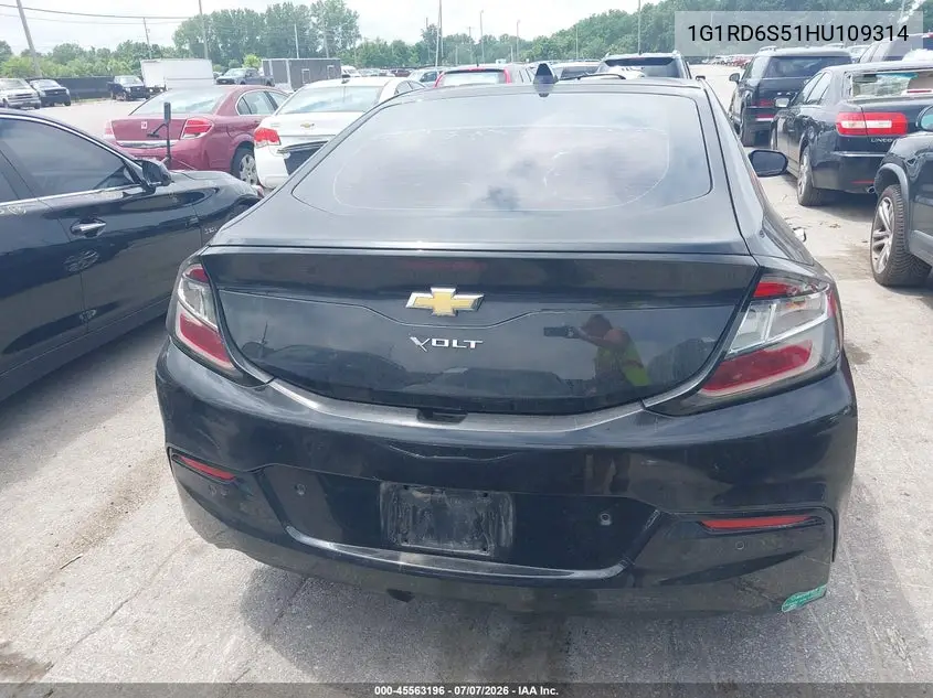 2017 Chevrolet Volt Premier VIN: 1G1RD6S51HU109314 Lot: 45563196