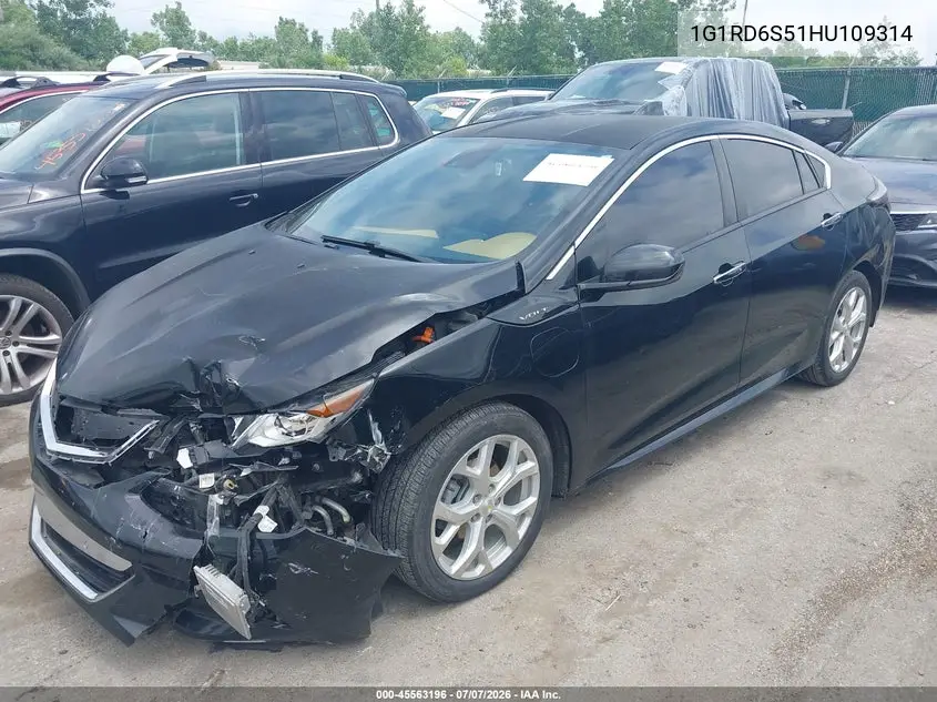 2017 Chevrolet Volt Premier VIN: 1G1RD6S51HU109314 Lot: 45563196