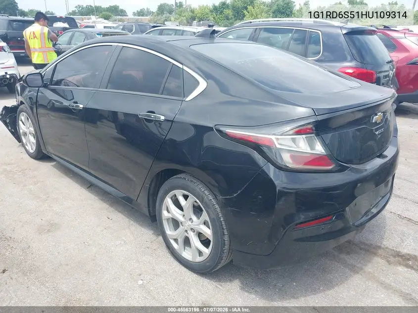 2017 Chevrolet Volt Premier VIN: 1G1RD6S51HU109314 Lot: 45563196