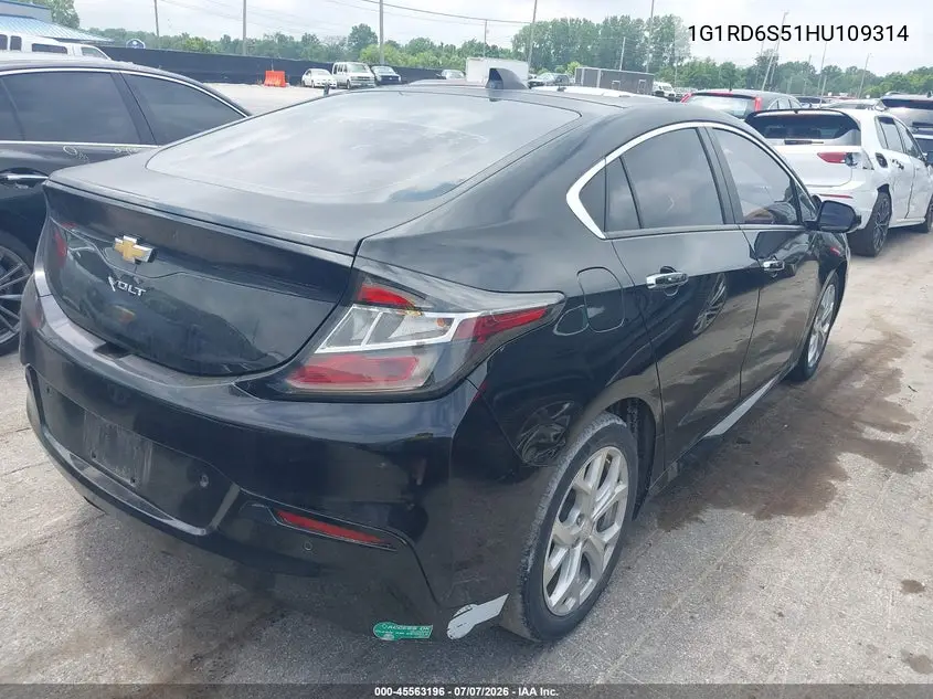 2017 Chevrolet Volt Premier VIN: 1G1RD6S51HU109314 Lot: 45563196