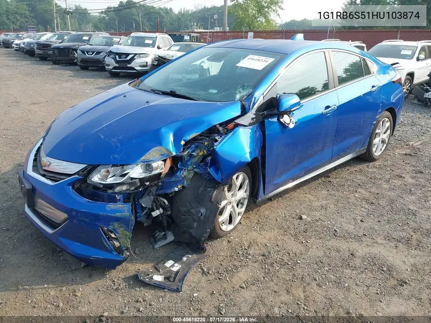 2017 Chevrolet Volt Premier VIN: 1G1RB6S51HU103874 Lot: 45618220