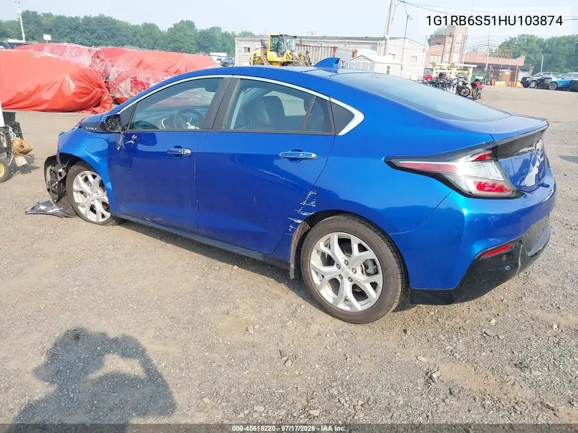 2017 Chevrolet Volt Premier VIN: 1G1RB6S51HU103874 Lot: 45618220
