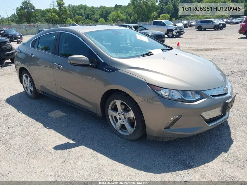 2017 Chevrolet Volt Lt VIN: 1G1RC6S51HU120946 Lot: 45665282