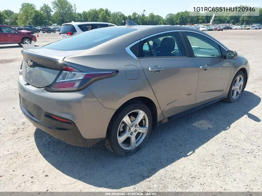2017 Chevrolet Volt Lt VIN: 1G1RC6S51HU120946 Lot: 45665282