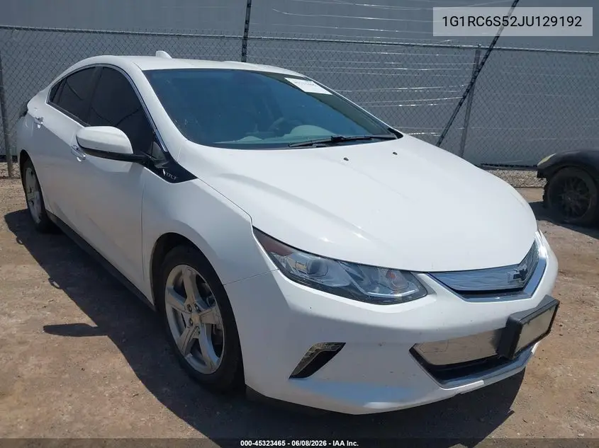 2018 Chevrolet Volt Lt VIN: 1G1RC6S52JU129192 Lot: 45323465