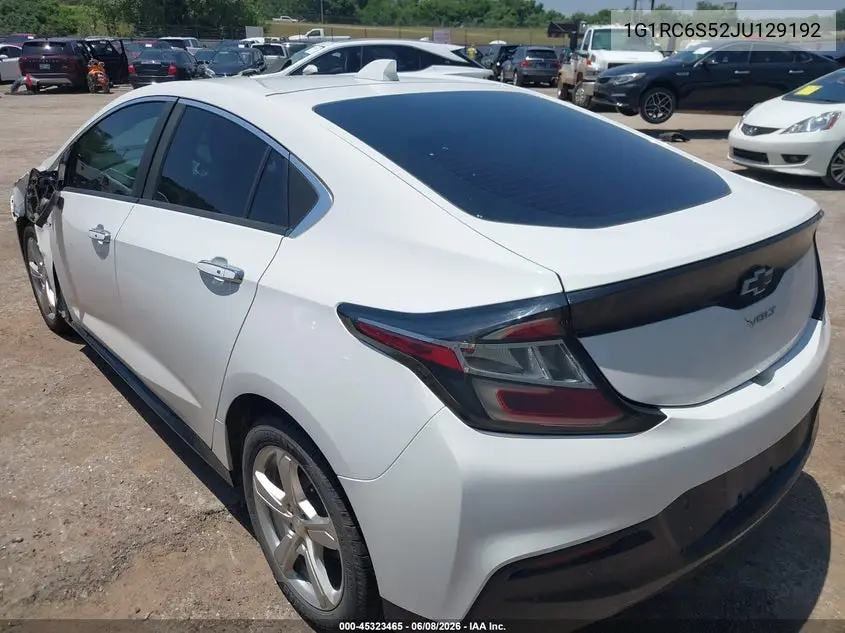 2018 Chevrolet Volt Lt VIN: 1G1RC6S52JU129192 Lot: 45323465