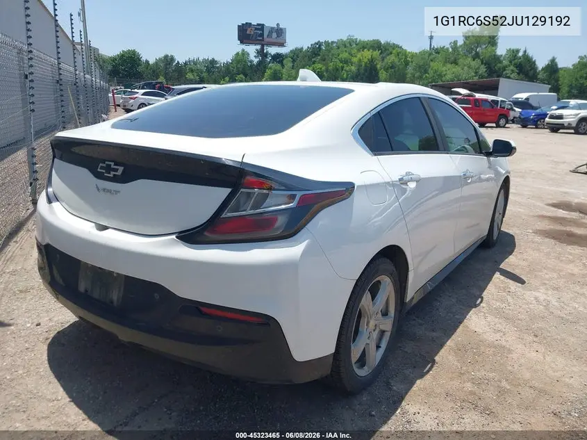 2018 Chevrolet Volt Lt VIN: 1G1RC6S52JU129192 Lot: 45323465