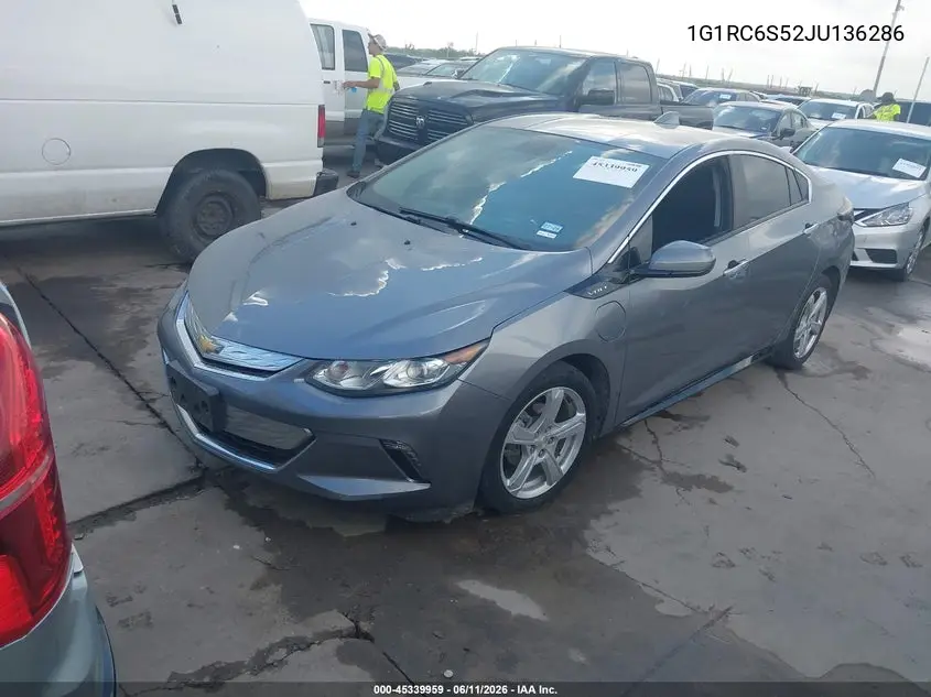 2018 Chevrolet Volt Lt VIN: 1G1RC6S52JU136286 Lot: 45339959