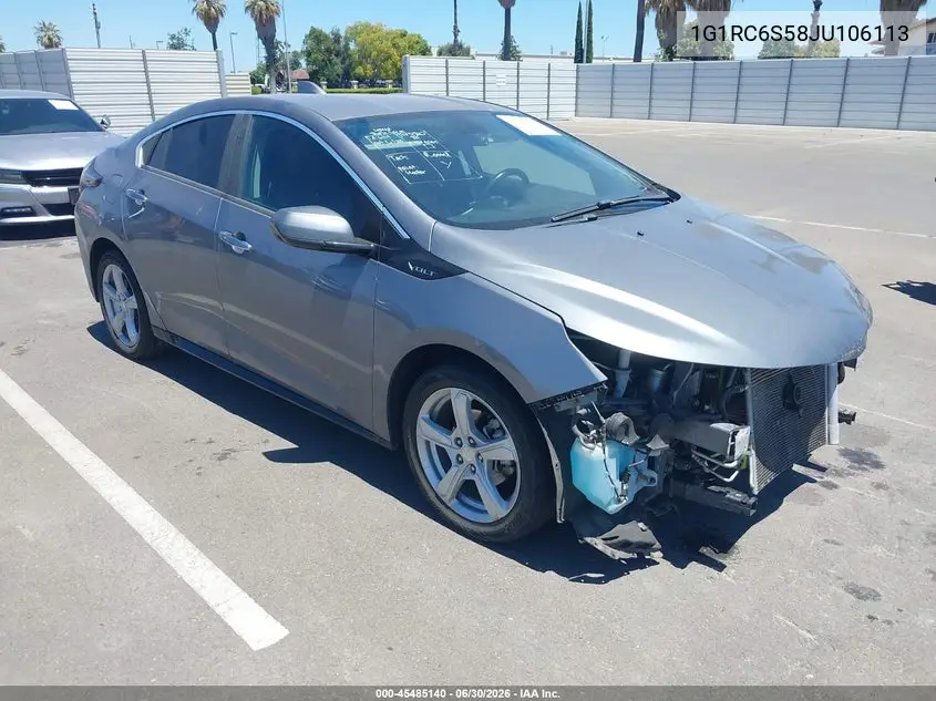 2018 Chevrolet Volt Lt VIN: 1G1RC6S58JU106113 Lot: 45485140