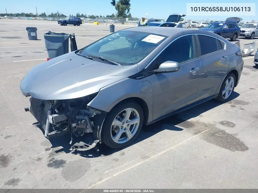 2018 Chevrolet Volt Lt VIN: 1G1RC6S58JU106113 Lot: 45485140