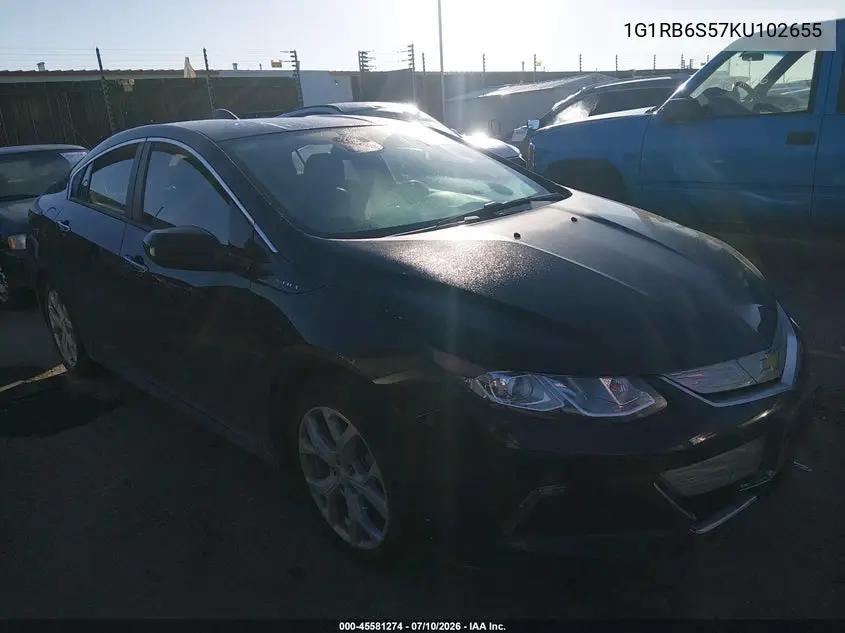 2019 Chevrolet Volt Premier VIN: 1G1RB6S57KU102655 Lot: 45581274