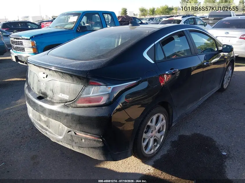 2019 Chevrolet Volt Premier VIN: 1G1RB6S57KU102655 Lot: 45581274
