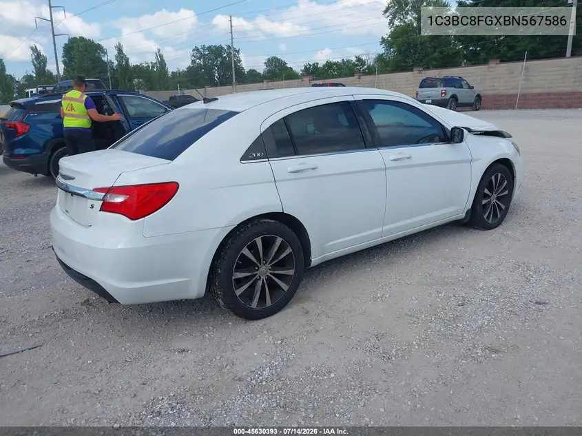 2011 Chrysler 200 S VIN: 1C3BC8FGXBN567586 Lot: 45630393