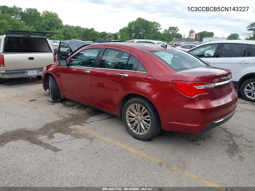 2012 Chrysler 200 Limited VIN: 1C3CCBCB5CN143227 Lot: 45413743