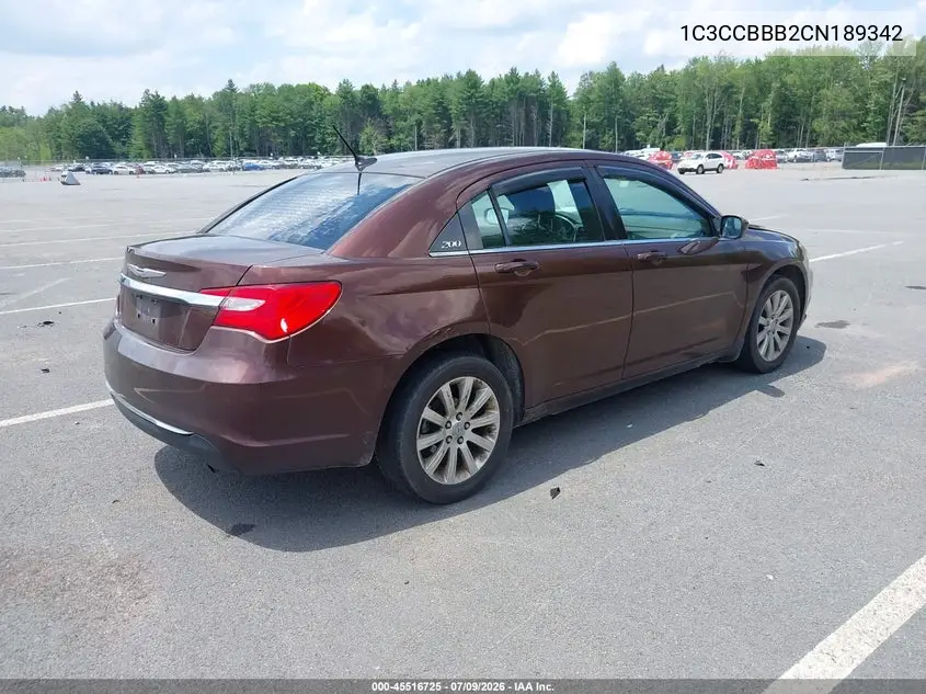 1C3CCBBB2CN189342 2012 Chrysler 200 Touring