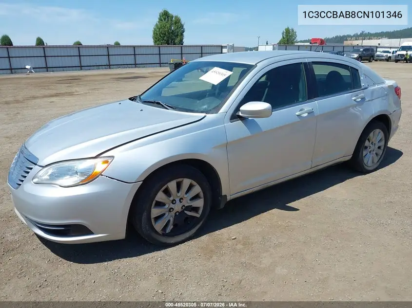 2012 Chrysler 200 Lx VIN: 1C3CCBAB8CN101346 Lot: 45520305
