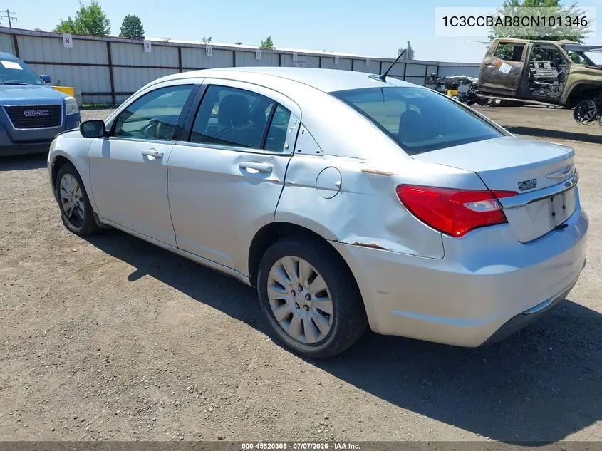 2012 Chrysler 200 Lx VIN: 1C3CCBAB8CN101346 Lot: 45520305