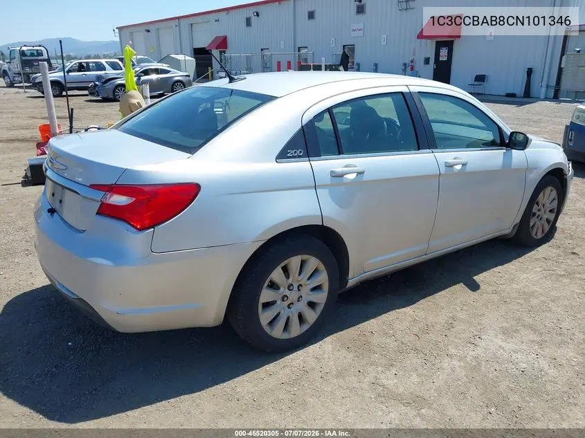 2012 Chrysler 200 Lx VIN: 1C3CCBAB8CN101346 Lot: 45520305