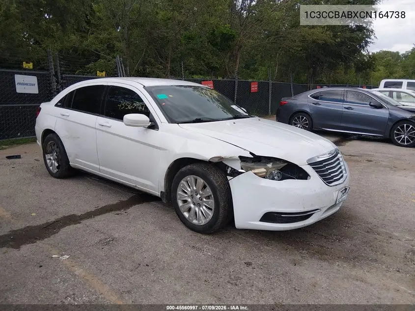 2012 Chrysler 200 Lx VIN: 1C3CCBABXCN164738 Lot: 45560997