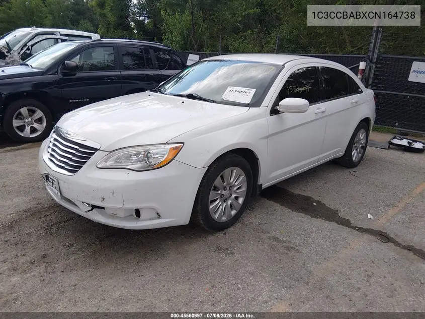 2012 Chrysler 200 Lx VIN: 1C3CCBABXCN164738 Lot: 45560997