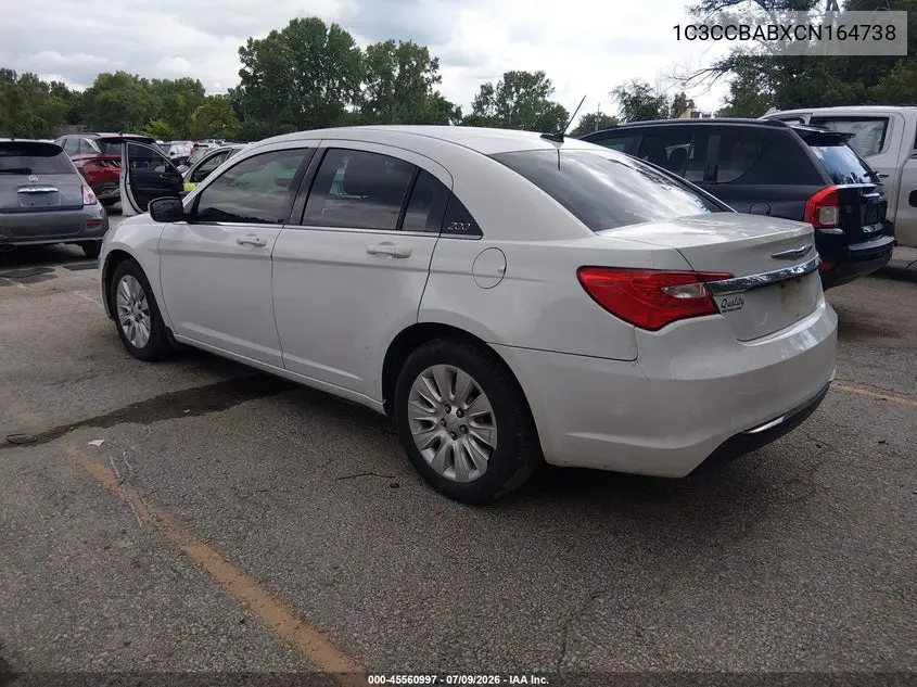 2012 Chrysler 200 Lx VIN: 1C3CCBABXCN164738 Lot: 45560997