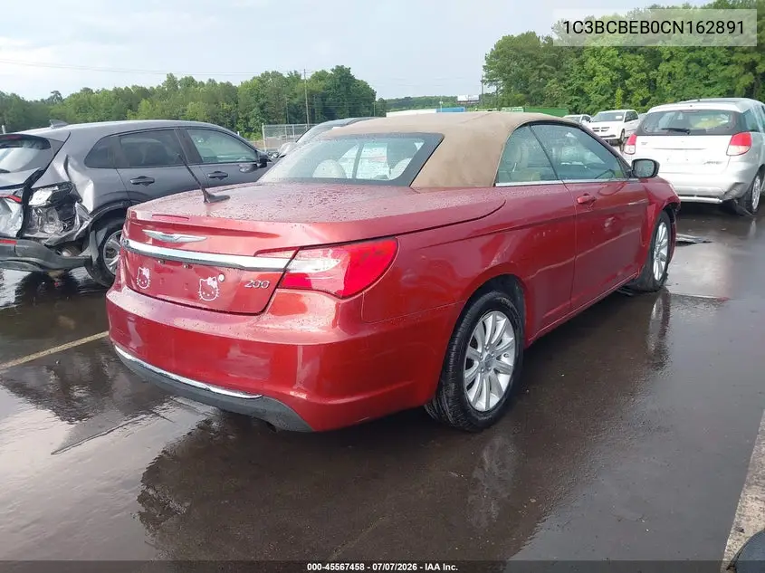 2012 Chrysler 200 Touring VIN: 1C3BCBEB0CN162891 Lot: 45567458