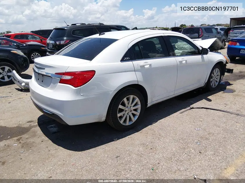 2012 Chrysler 200 Touring VIN: 1C3CCBBB0CN197701 Lot: 45570848