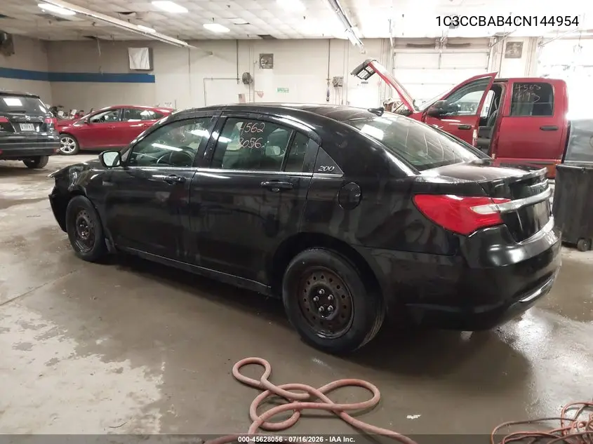 2012 Chrysler 200 Lx VIN: 1C3CCBAB4CN144954 Lot: 45628056