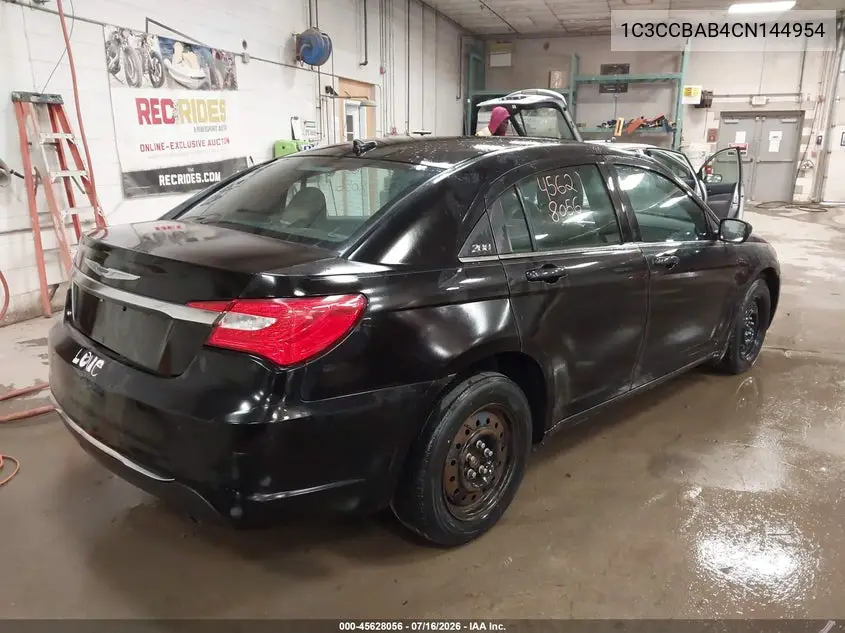 2012 Chrysler 200 Lx VIN: 1C3CCBAB4CN144954 Lot: 45628056