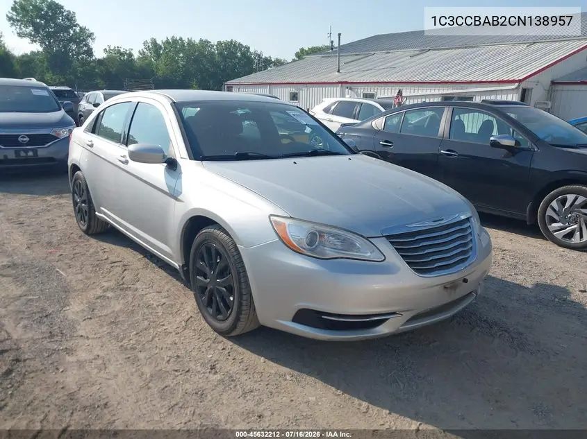 2012 Chrysler 200 Lx VIN: 1C3CCBAB2CN138957 Lot: 45632212