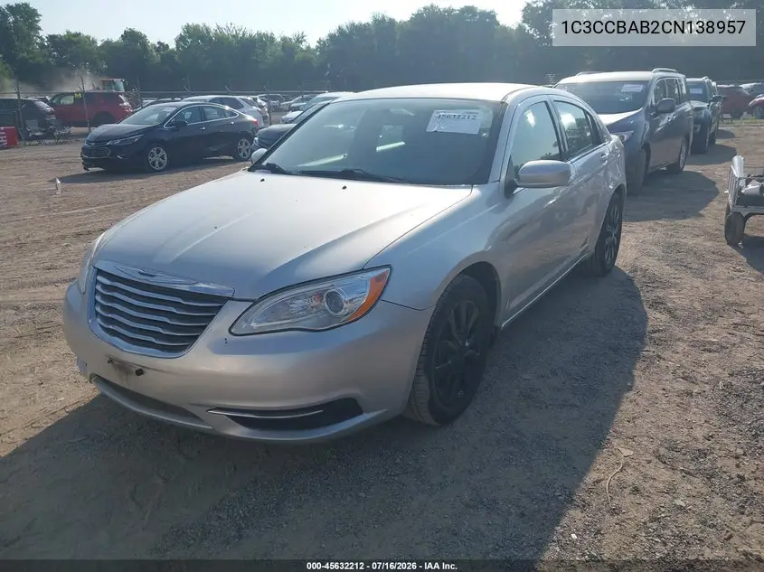 2012 Chrysler 200 Lx VIN: 1C3CCBAB2CN138957 Lot: 45632212