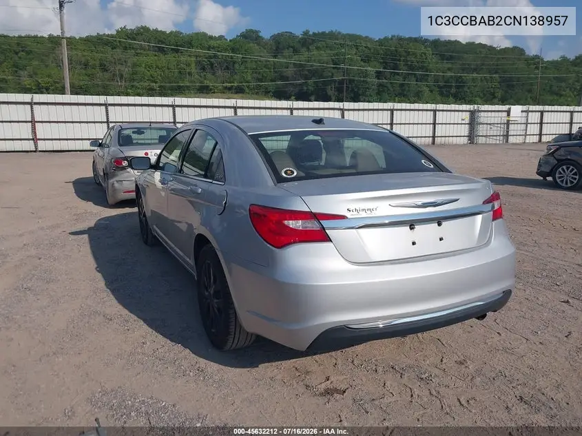 2012 Chrysler 200 Lx VIN: 1C3CCBAB2CN138957 Lot: 45632212