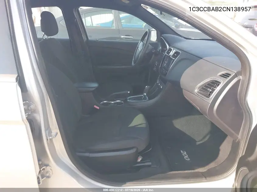2012 Chrysler 200 Lx VIN: 1C3CCBAB2CN138957 Lot: 45632212