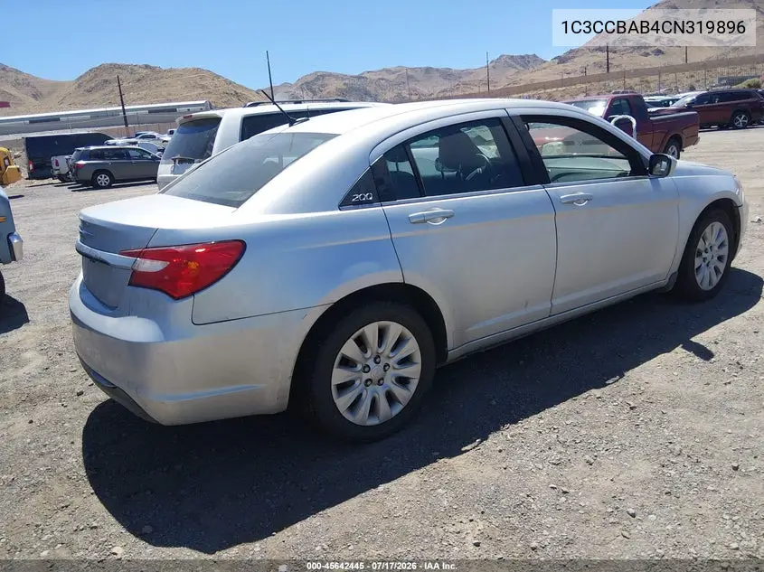 2012 Chrysler 200 Lx VIN: 1C3CCBAB4CN319896 Lot: 45642445