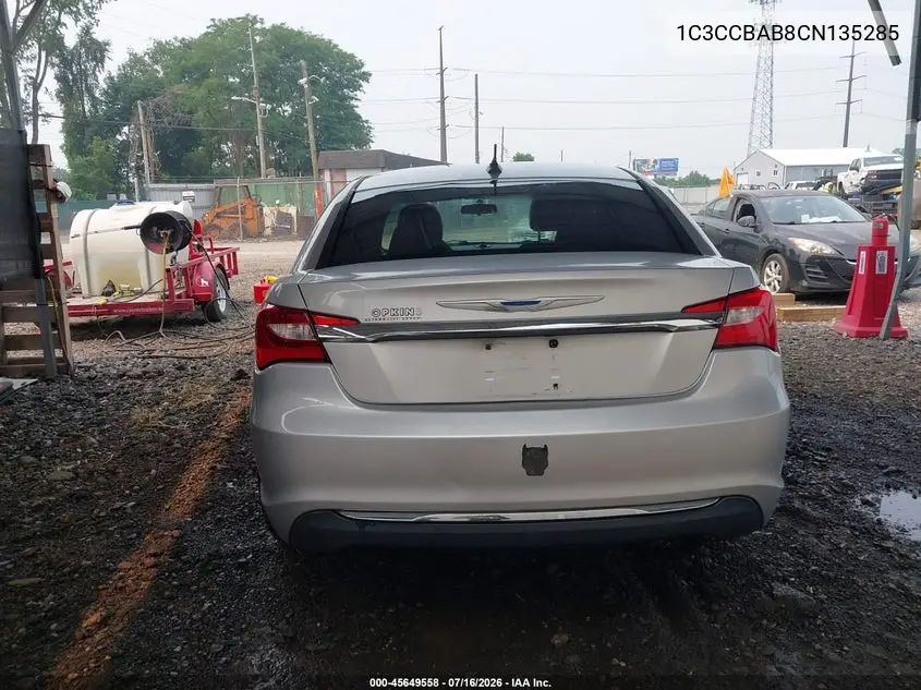 2012 Chrysler 200 Lx VIN: 1C3CCBAB8CN135285 Lot: 45649558