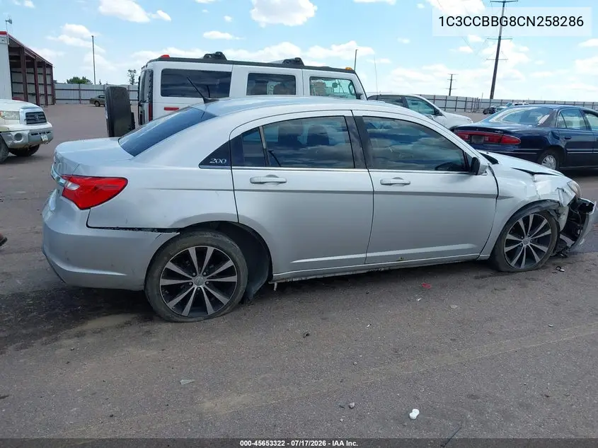 2012 Chrysler 200 Touring VIN: 1C3CCBBG8CN258286 Lot: 45653322