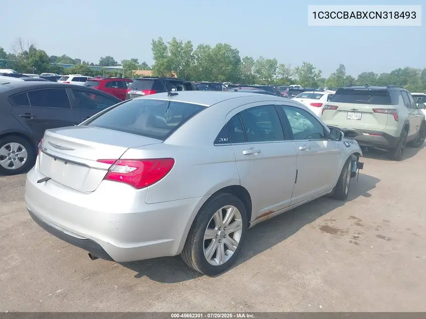 2012 Chrysler 200 Lx VIN: 1C3CCBABXCN318493 Lot: 45662301