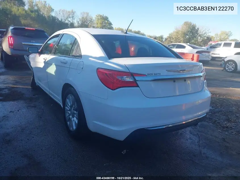 1C3CCBAB3EN122270 2014 Chrysler 200 Lx